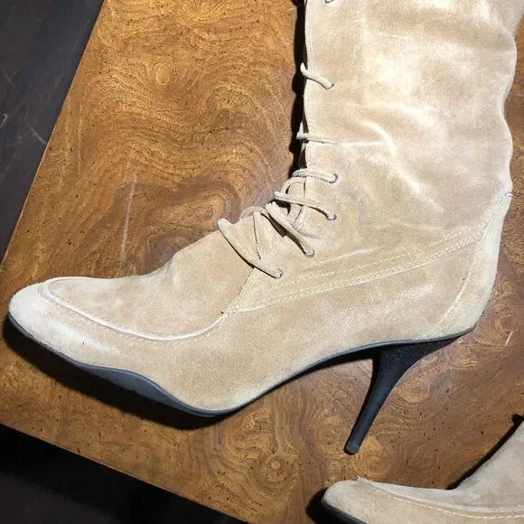 Michael Kors Suede 10M Boots, VINTAGE NEVER WORN Camel/Sport Sue Colby  with Box - Picture 5 of 9